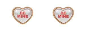 Heart Message Stud Earrings