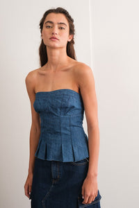 Arya Denim Bustier Top