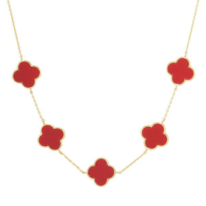Colored Clover Necklace