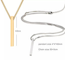Custom Bar Pendant Necklace
